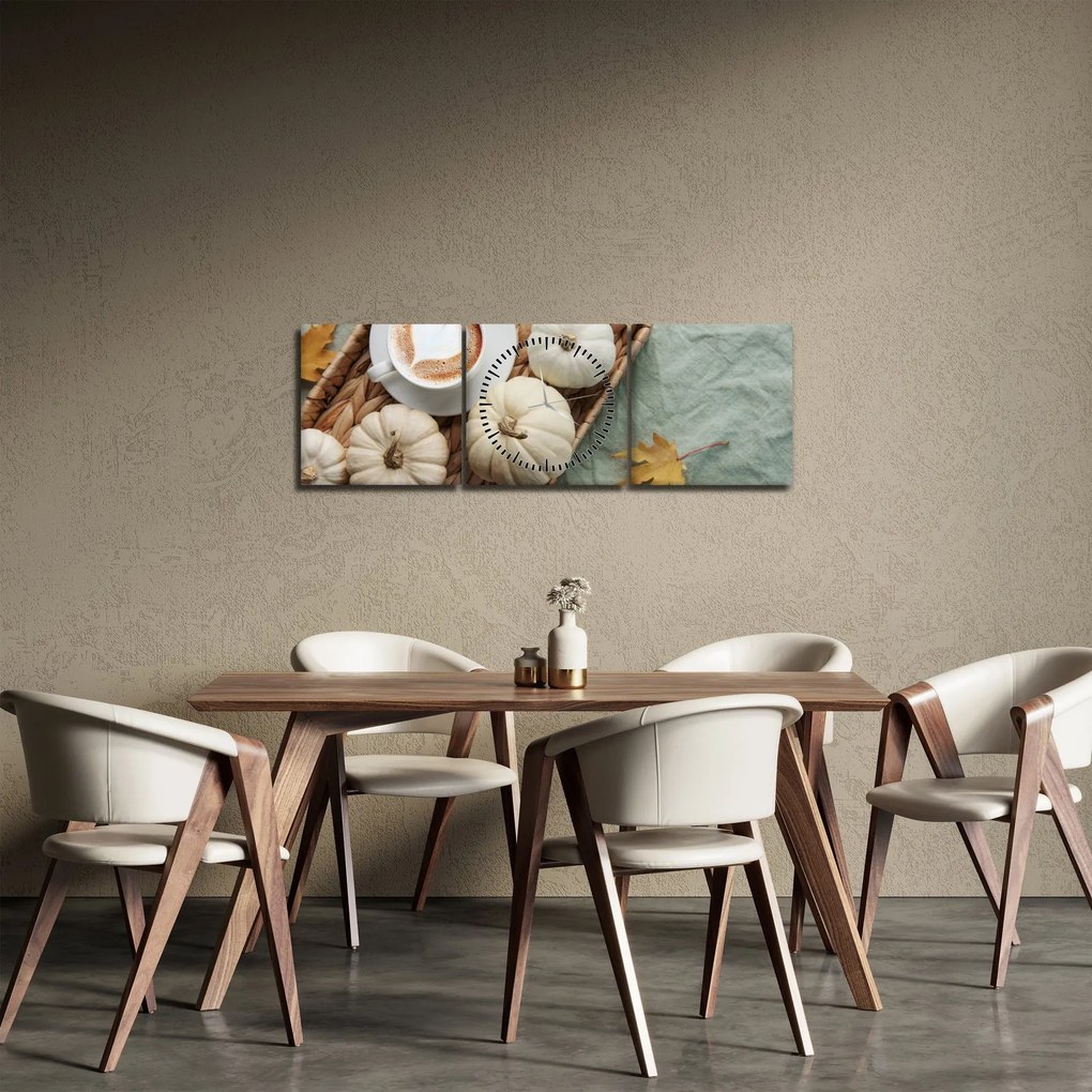 Obraz - Jesienny relaks (z zegarem) (90x30 cm)