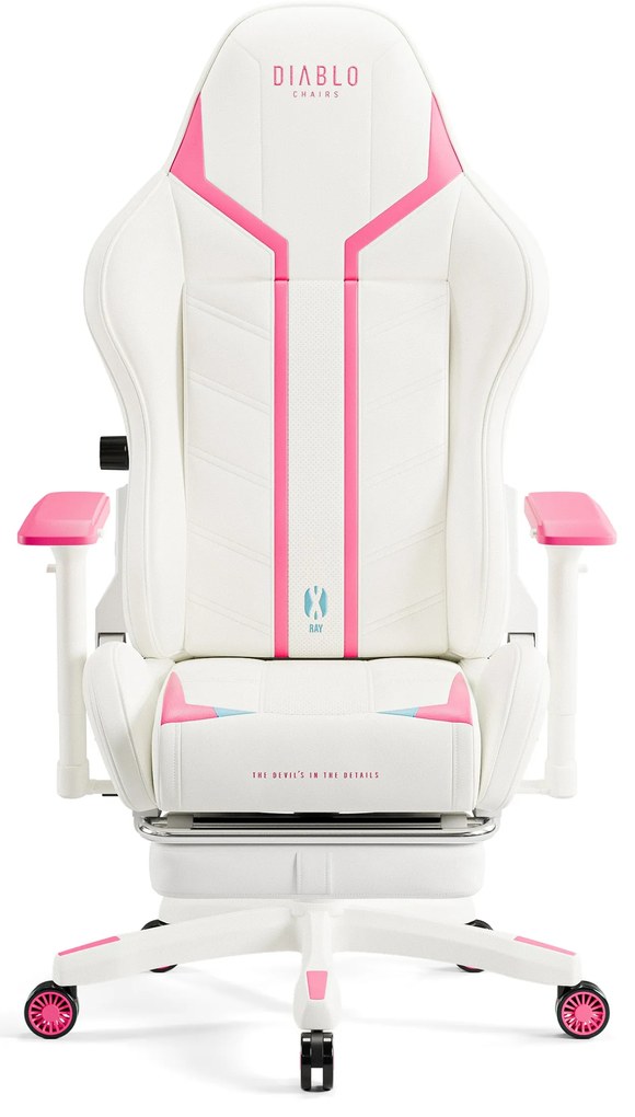 Fotel gamingowy Diablo X-Ray 2.0 Normal Size, biało-różowy