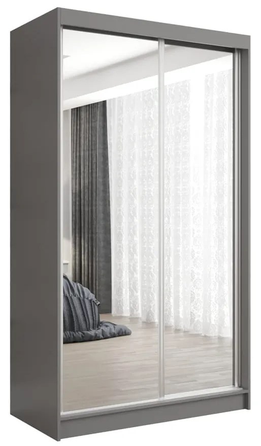 Szafa przesuwna - Debra 120 cm, szary mat