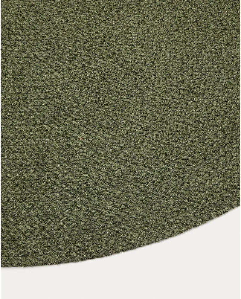 Zielony okrągły dywan odpowiedni na zewnątrz z włókien z recyklingu ø 150 cm Despas – Kave Home