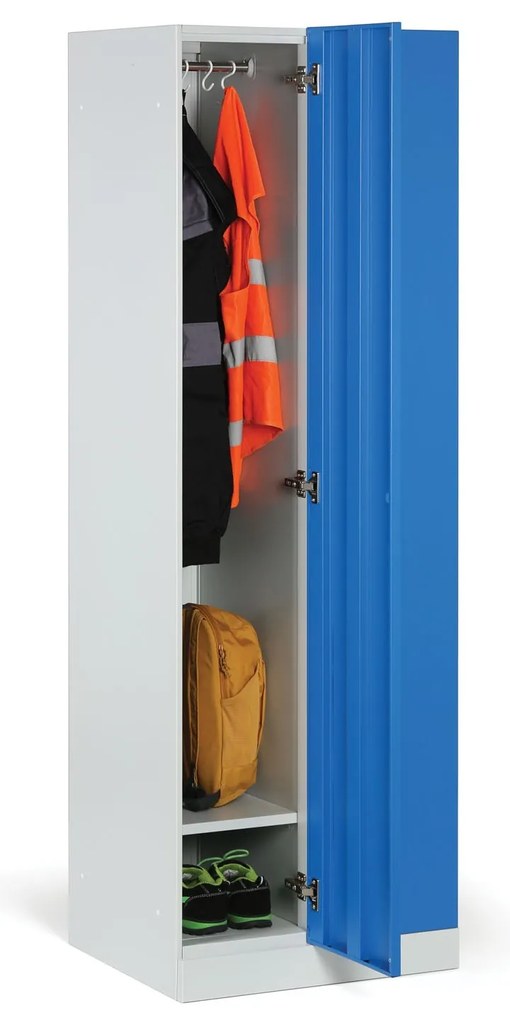 Szafka ubraniowa, 2-drzwiowa, 1850 x 600 x 500 mm, demontaż, zamek RFID, drzwi laminowane, dąb naturalny