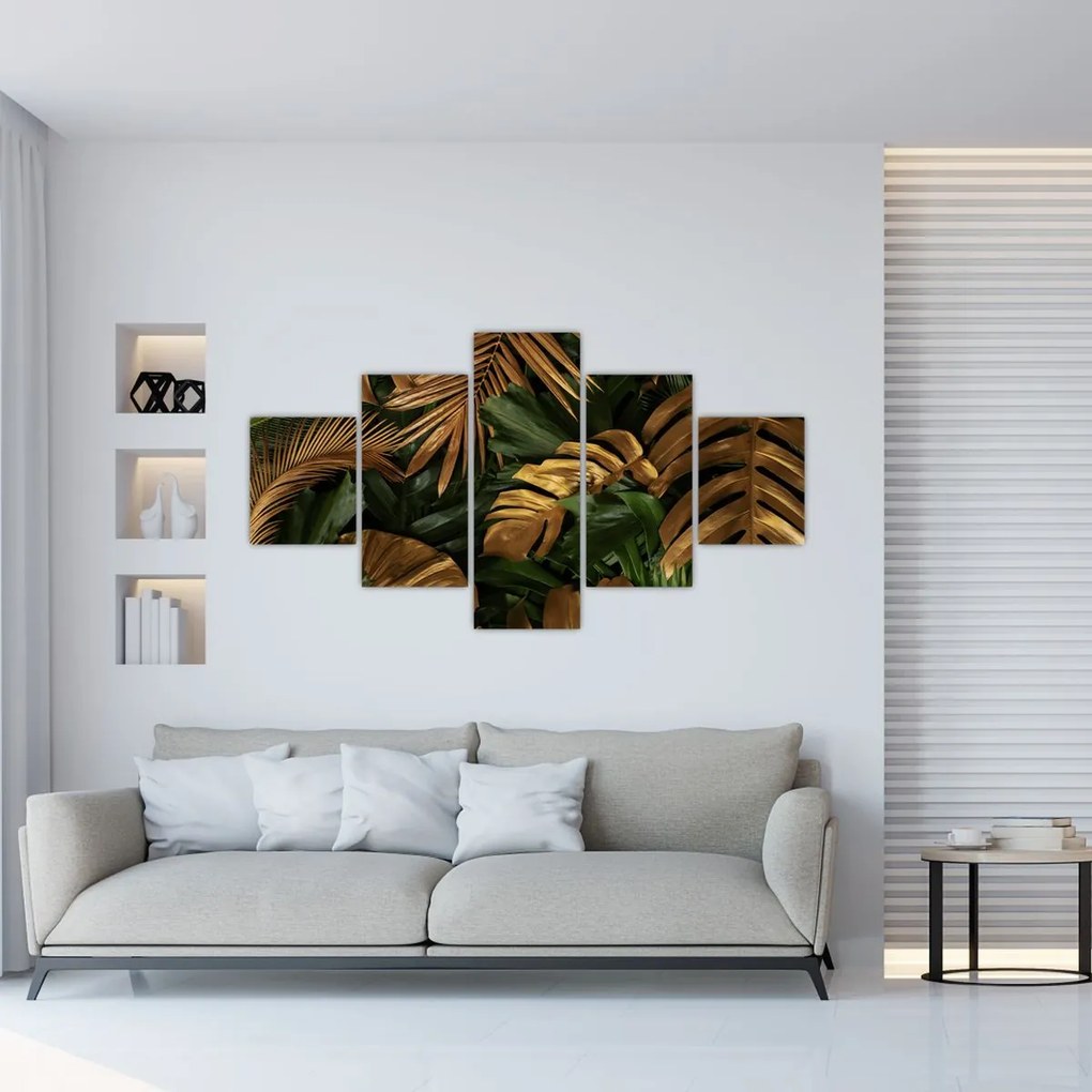Obraz - Złote liście (125x70 cm)