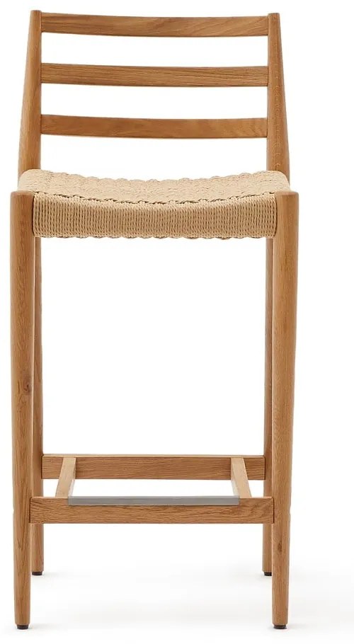 Hoker z litego drewna dębowego w naturalnym kolorze (wysokość siedziska 70 cm) Analy – Kave Home