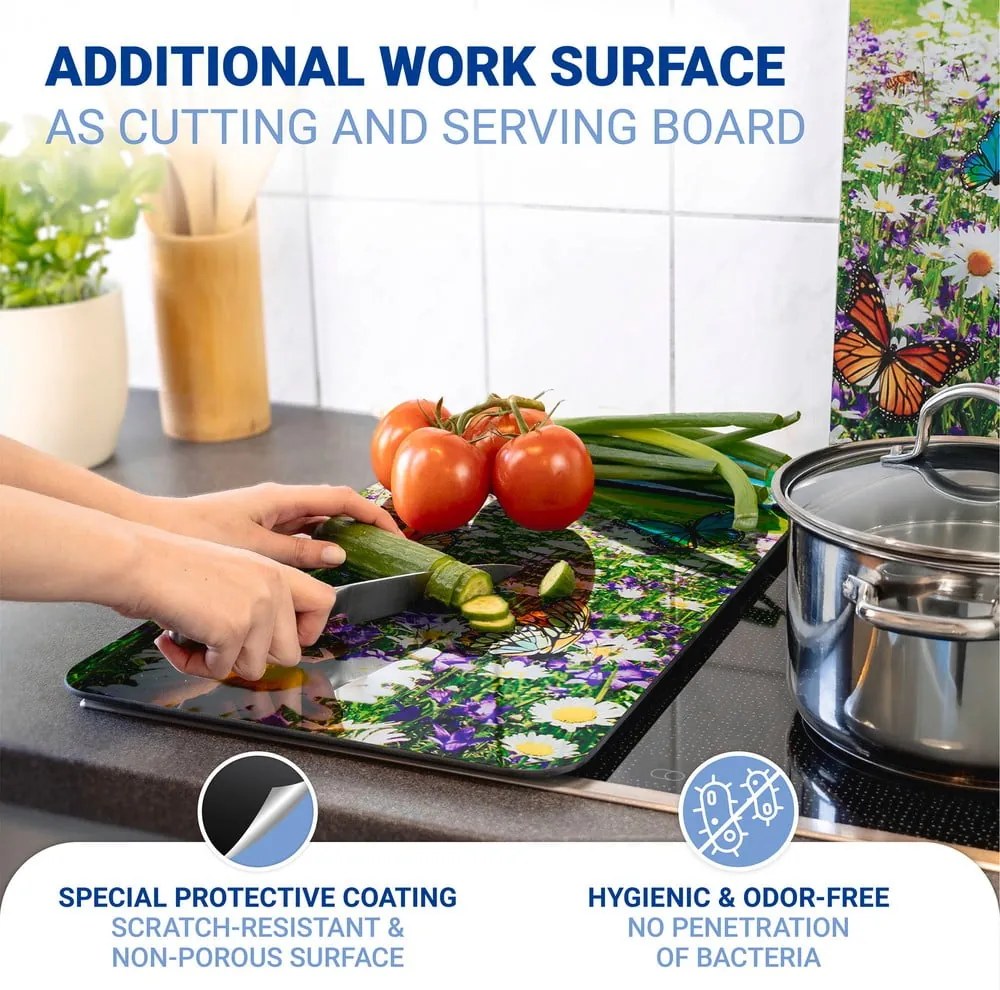 Płyty ochronne na kuchenkę ze szkła hartowanego zestaw 2 szt. 52x30 cm Summer Meadow – Maximex