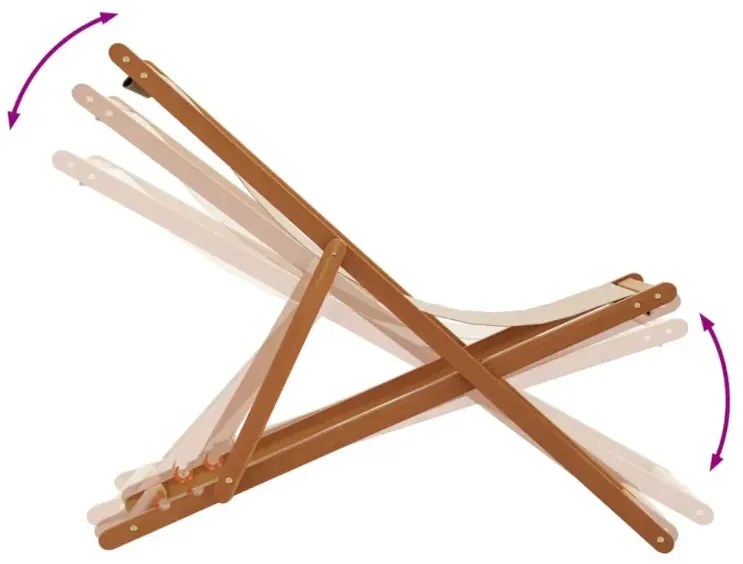 Składany leżak na plażę w kolorze beżowym P1-L00