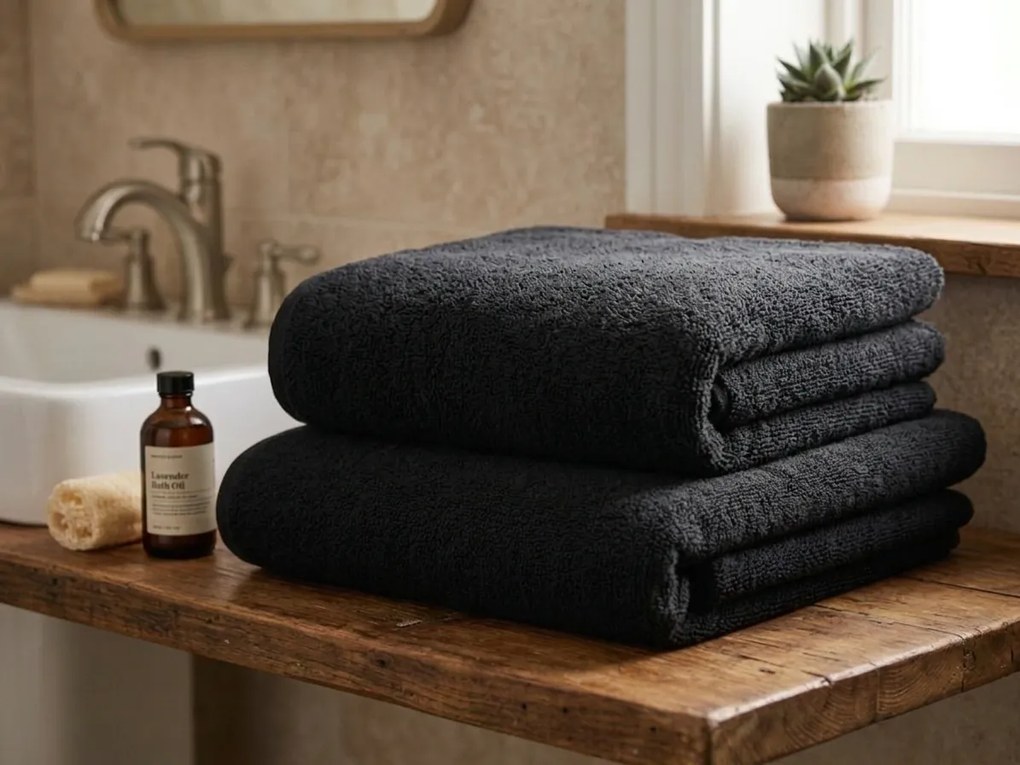 Ręcznik kąpielowy NORIELLE 70x140 cm czarny, 100% bawełna