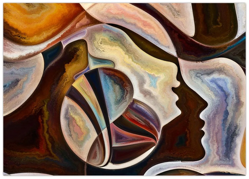 Obraz - Abstrakcja głów (70x50 cm)