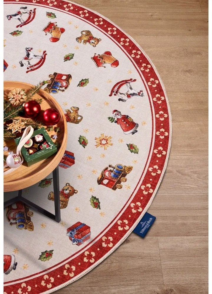 Czerwony okrągły dywan ze świątecznym motywem ø 150 cm Red Christmas – Villeroy&amp;Boch