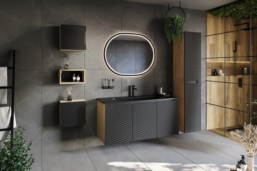 Szafka łazienkowa OCEAN BLACK 83-35-1DQ 35x35cm dąb olejowany/czarna COMAD