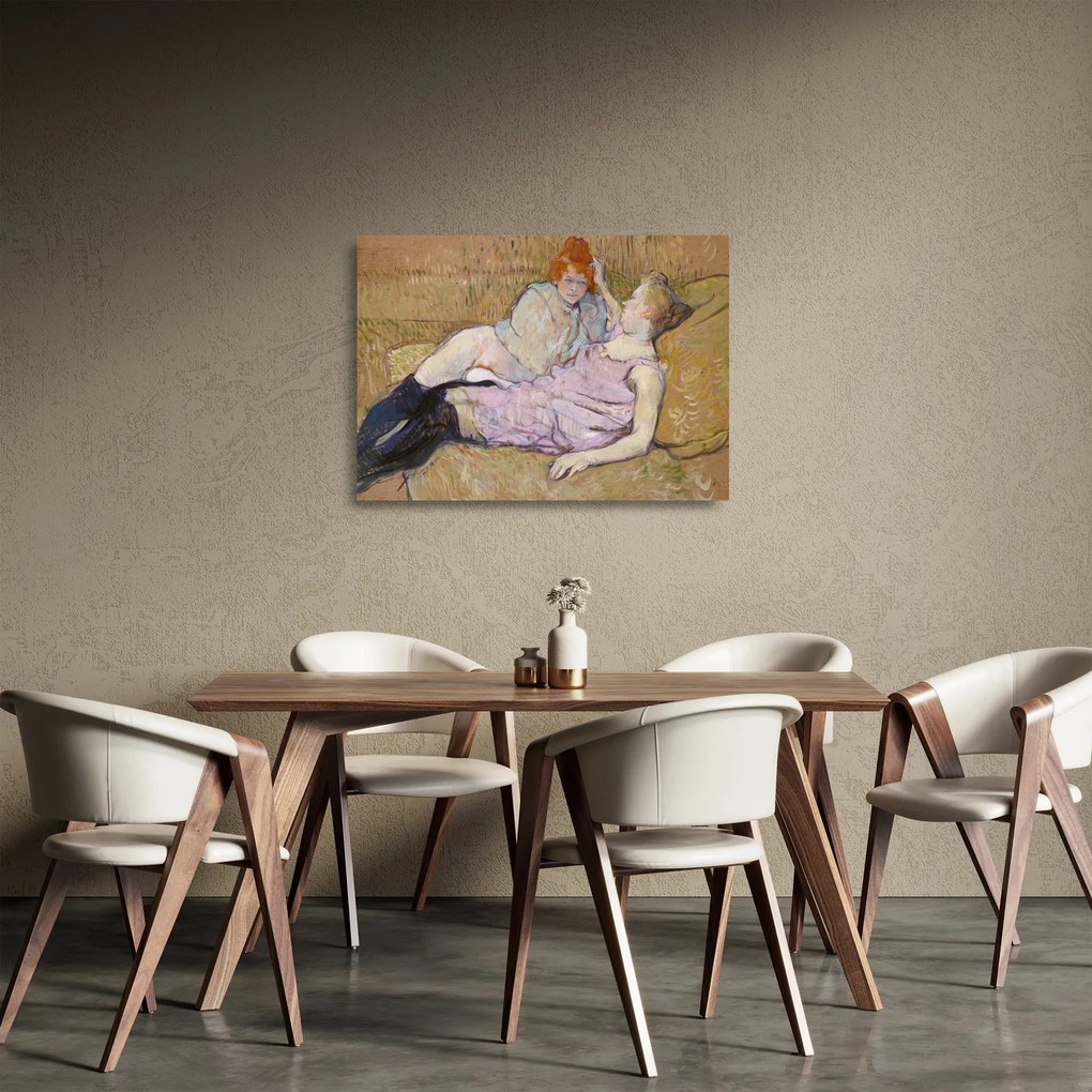 Obraz na szkle - Henri de Toulouse-Lautrec, The Sofa, reprodukcje (70x50 cm)