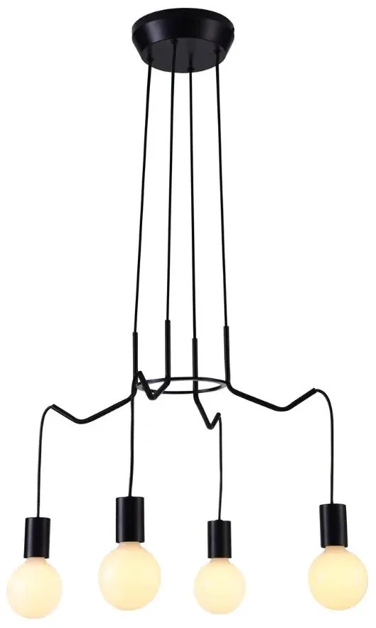 Czarna wisząca lampa loftowa K147 L4-C30