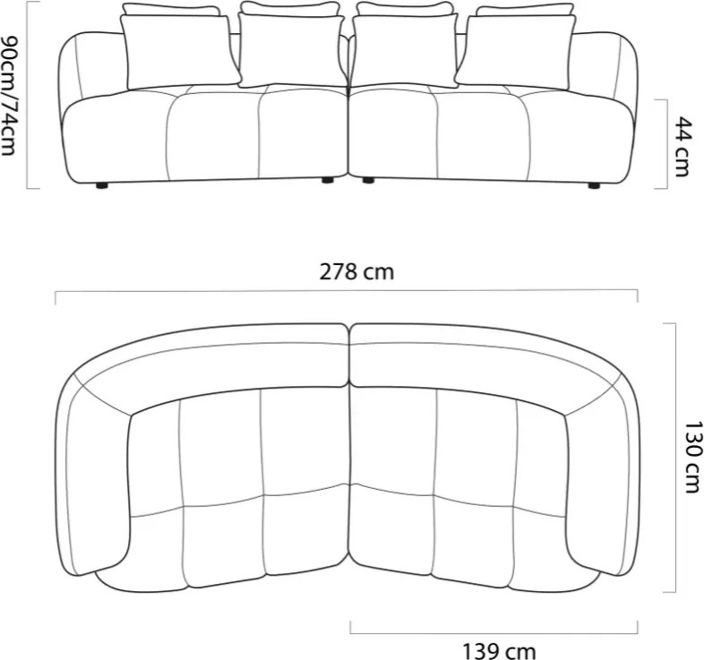 Besso – designerska sofa o miękkiej, zaokrąglonej formie do salonu