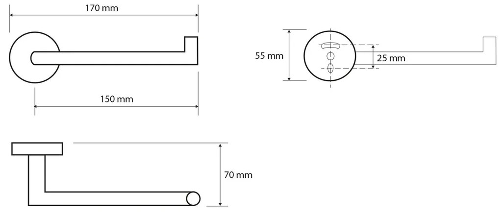 Sapho XR703B X-okrągły Black uchwyt na papier toaletowy, czarny