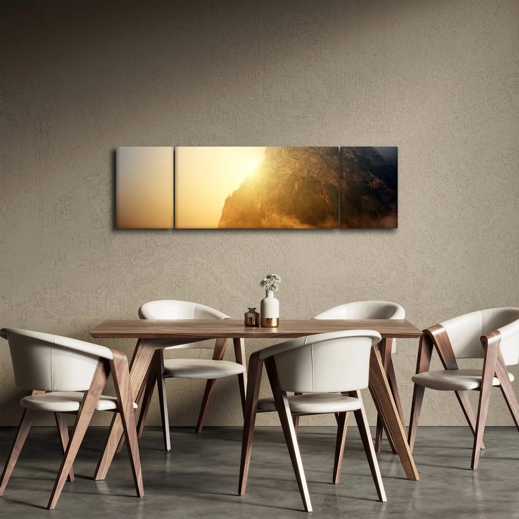 Obraz góry we mgle (170x50 cm)