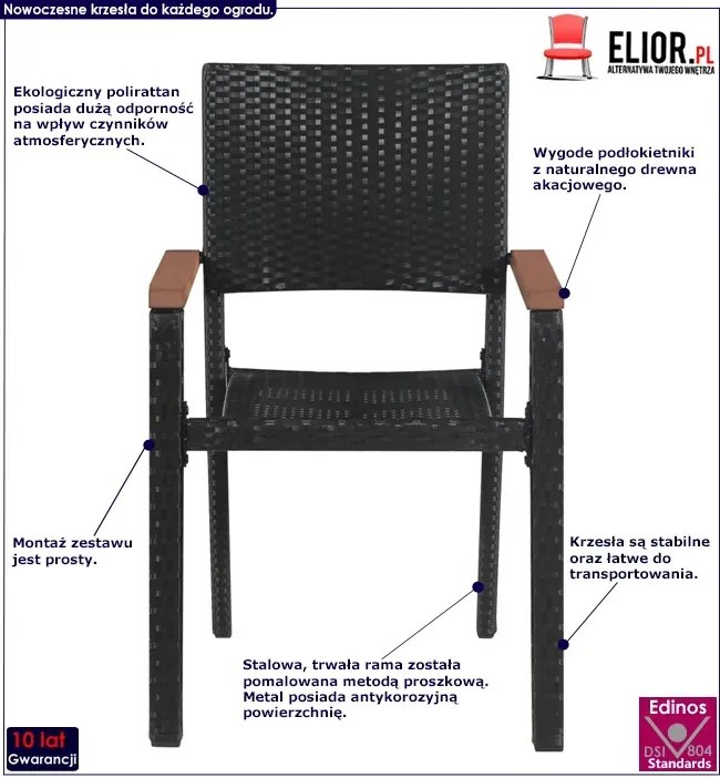 Zestaw polirattanowych krzeseł ogrodowych T4-K92