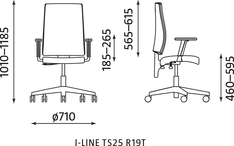 Obrotowe krzesło do biura I-Line TS25 R19T