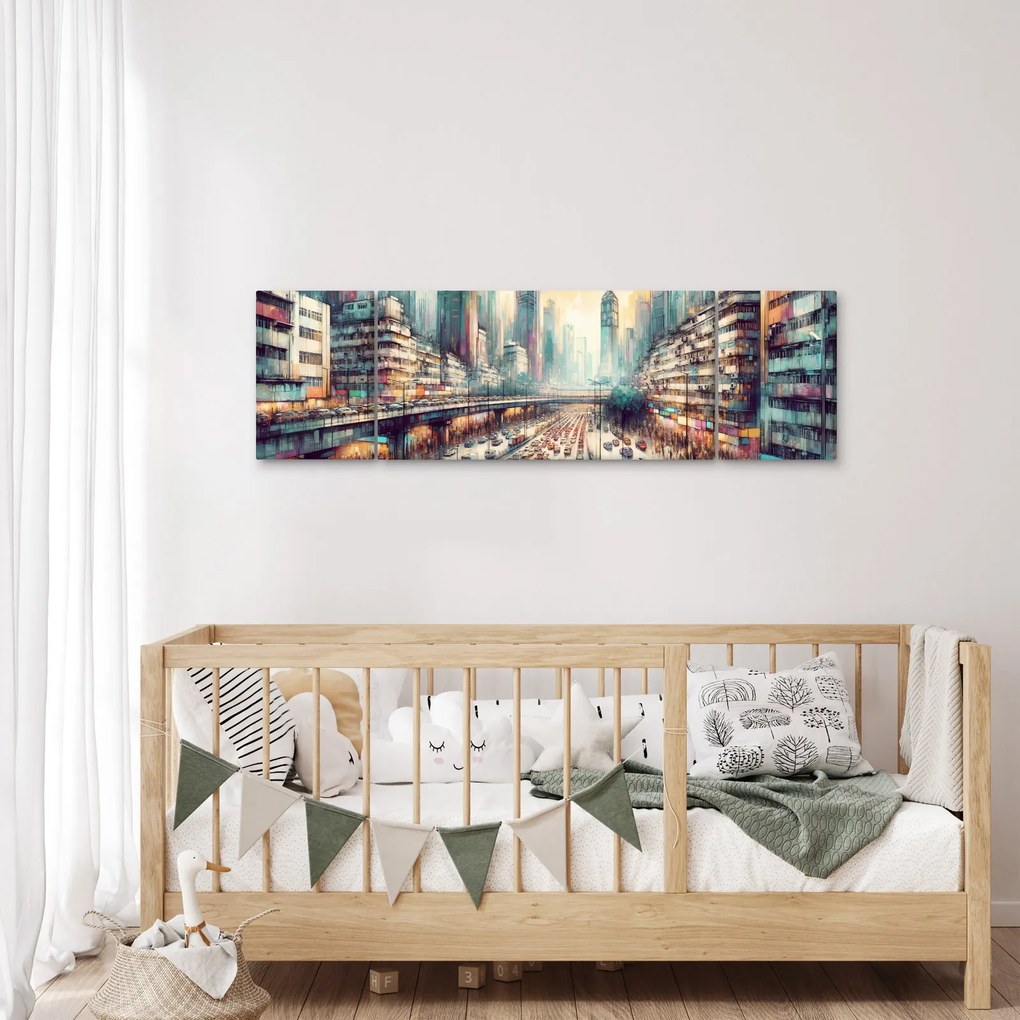 Obraz - Życie w wielkim mieście (170x50 cm)
