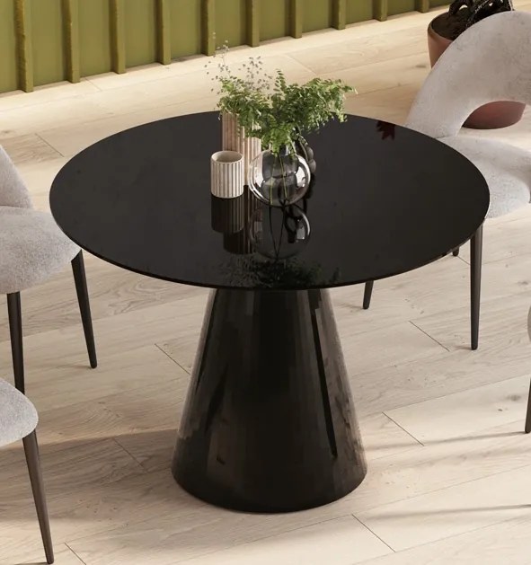 Okrągły stół Pineto czarny połysk Hubertus