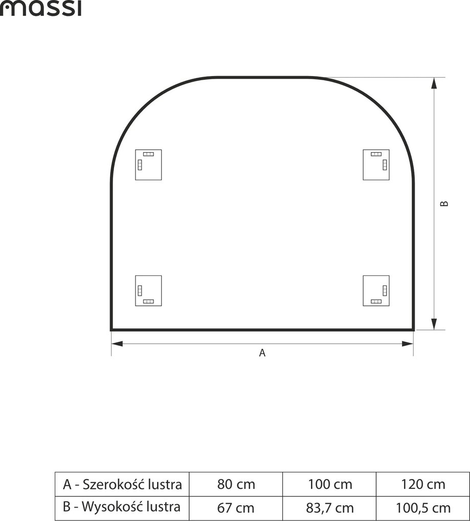 Lustro portalowe z podświetleniem ARCH Pure LED | Różne rozmiary | Różne kolory : Kolor tafli szkła - Brąz, Rozmiar - 80 x 67 cm