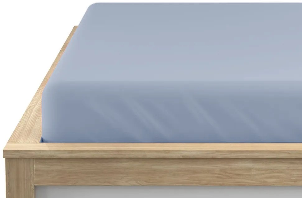 PrzytulneMieszkanie.pl Prześcieradło z mikrofibry z gumką jasnoniebieskie 160 x 200 cm