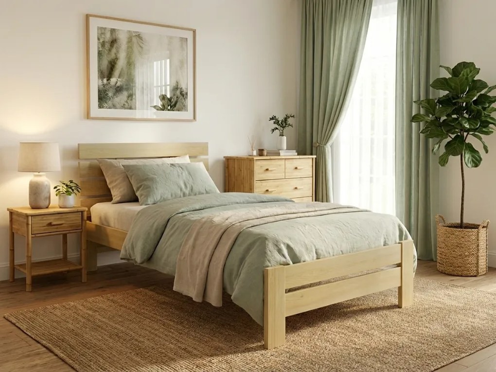 Łóżko PARIS podwyższone 80 x 200 cm, sosna Stelaż: Bez stelaża, Materac: Materac Coco Maxi 20 cm