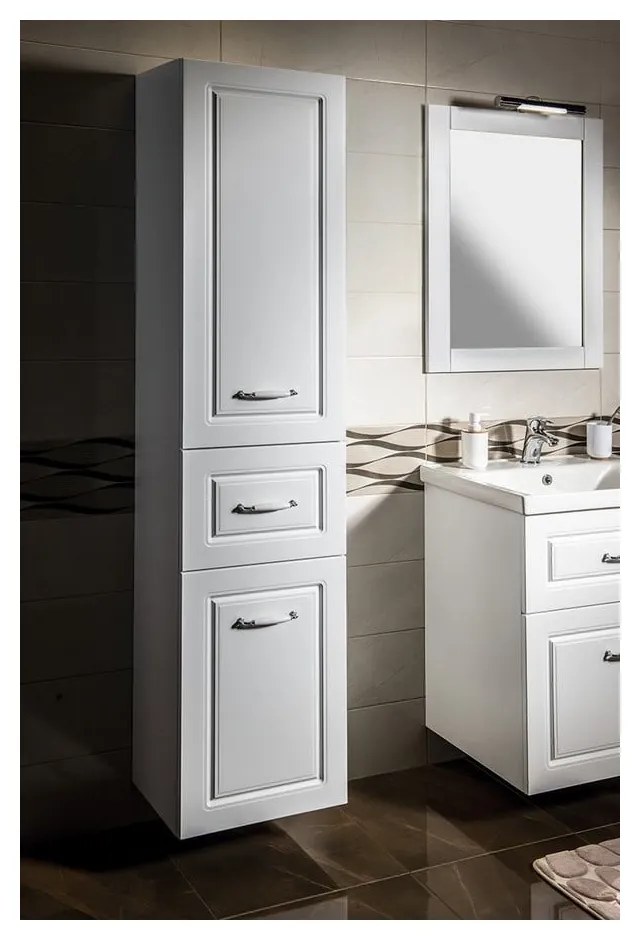 Biała szafka łazienkowa 40x184 cm Favolo – Sapho