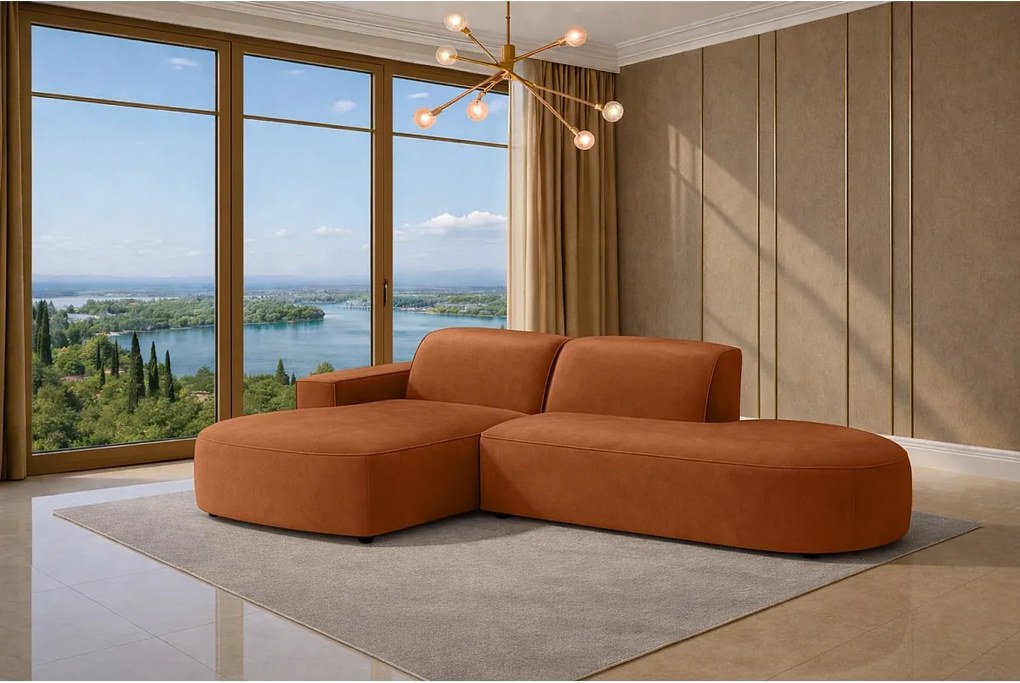 Narożnik Cursal Atelier, tkanina Salvador, Brązowy, Lewy