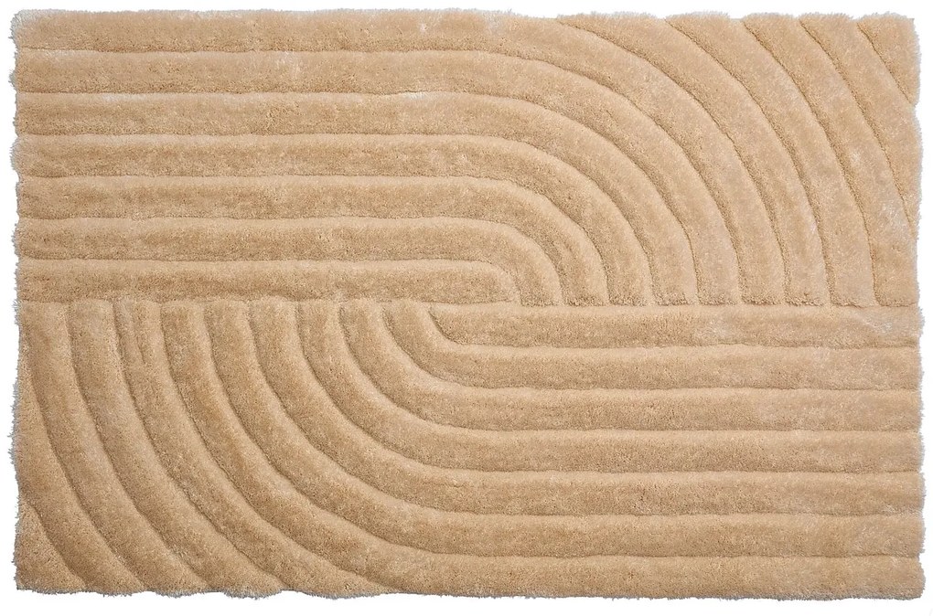 Dywan shaggy z długim włosiem, z wypukłym wzorem - 160 x 230 cm - Ciemny beż - MERISA
