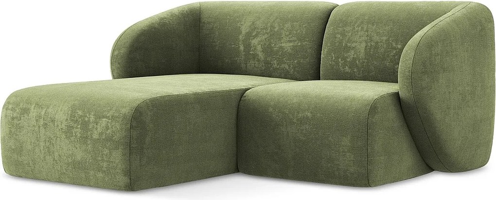 Narożnik lewostronny - z tkaniny szenilowej - zielony - LANI