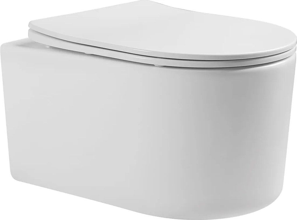 Miska WC wisząca bezkołnierzowa biała MAXIMA MINI z deską wolnoopadającą typu Slim