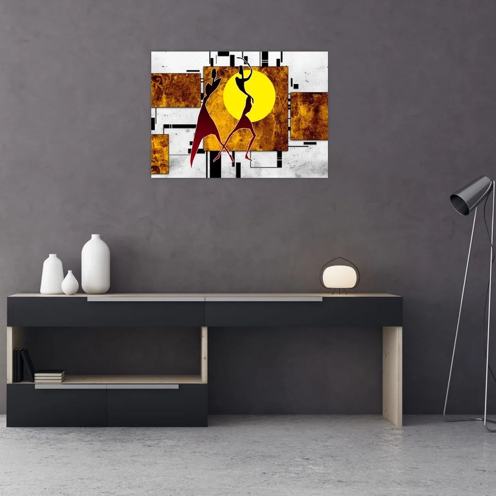 Obraz na szkle malarstwa z epoki starożytnej (70x50 cm)
