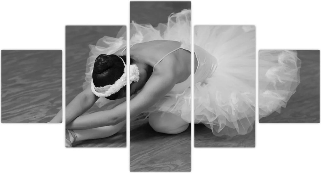 Obraz - Balerina, czarno-biały (125x70 cm)