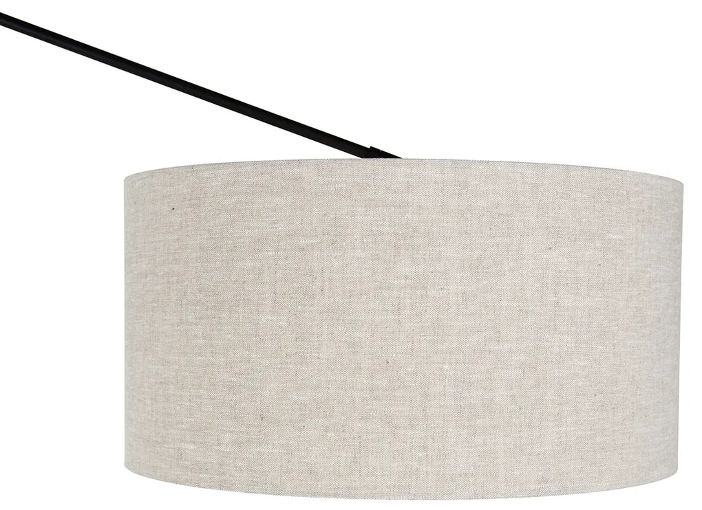 Lampa stojąca czarna z kloszem w jasnoszarym kolorze 50 cm regulowana - EditorDesignerski Oswietlenie wewnetrzne