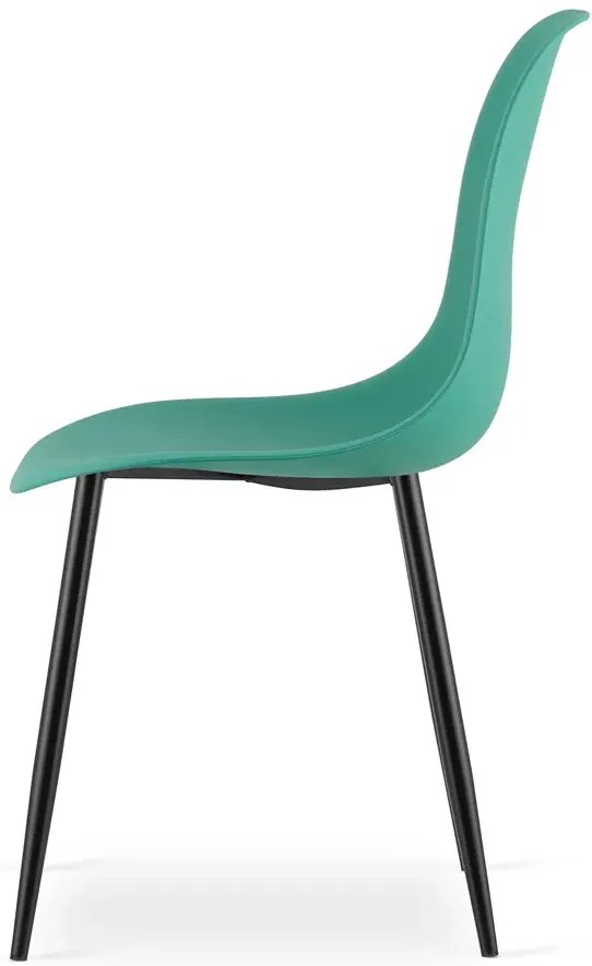 Zielone nowoczesne krzesło z czarnymi nogami K2-A90