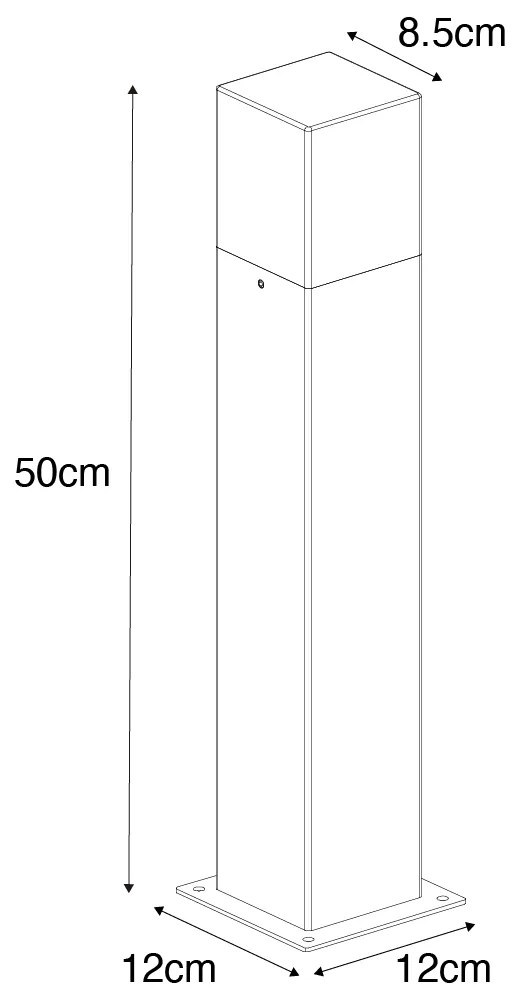 Zewnetrzna Nowoczesna lampa podłogowa zewnętrzna 50 cm ciemnoszara IP44 - Denmark Nowoczesny Oswietlenie zewnetrzne