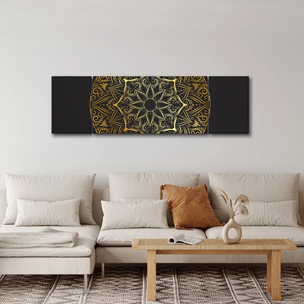 Obraz złotej abstrakcji (170x50 cm)