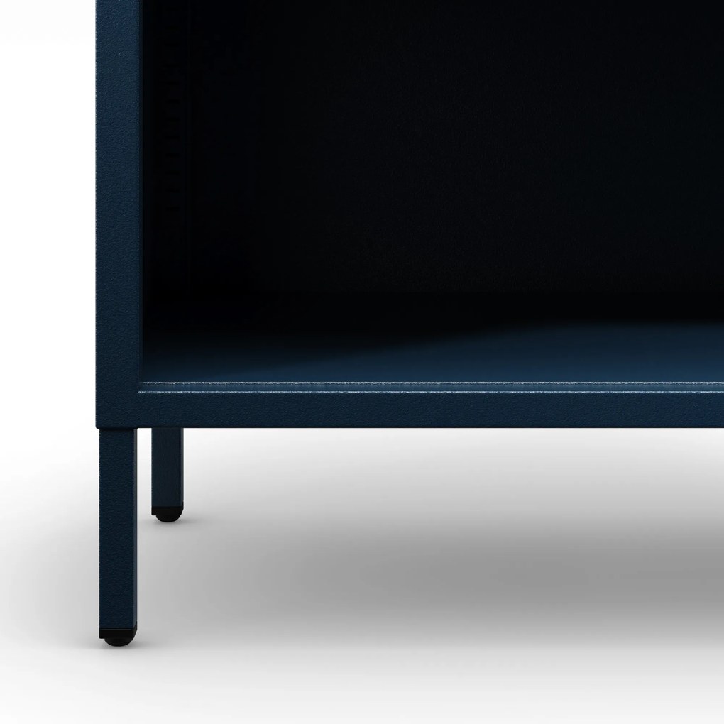 Niski regał metalowy granatowy Modern LUCA, 1000 x 900 x 350 mm