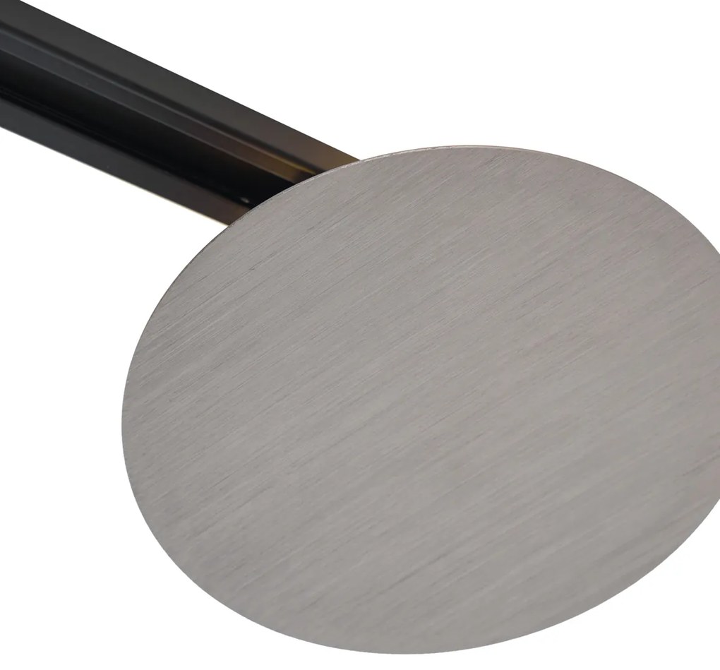 Nowoczesna lampa sufitowa w kolorze metalu do systemu szynowego 1-fazowego 2-punktowa - Iconic Pulley Nowoczesny Oswietlenie wewnetrzne