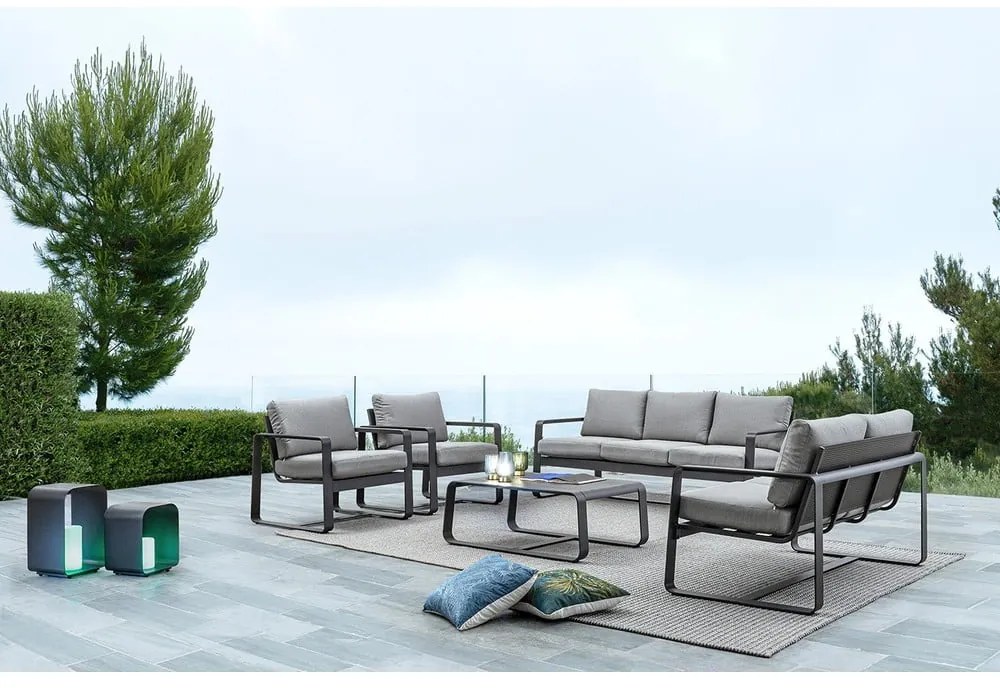 Szara aluminiowa sofa ogrodowa Merrigan – Bizzotto