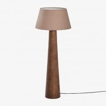 Lampa Podłogowa Z Drewna Mango Malva Moka Brown Ø40 Cm - ↑25 Cm Monaco - Sklum