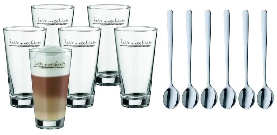Szklanki z łyżeczkami w kolorze srebra zestaw 6 szt. 280 ml – WMF