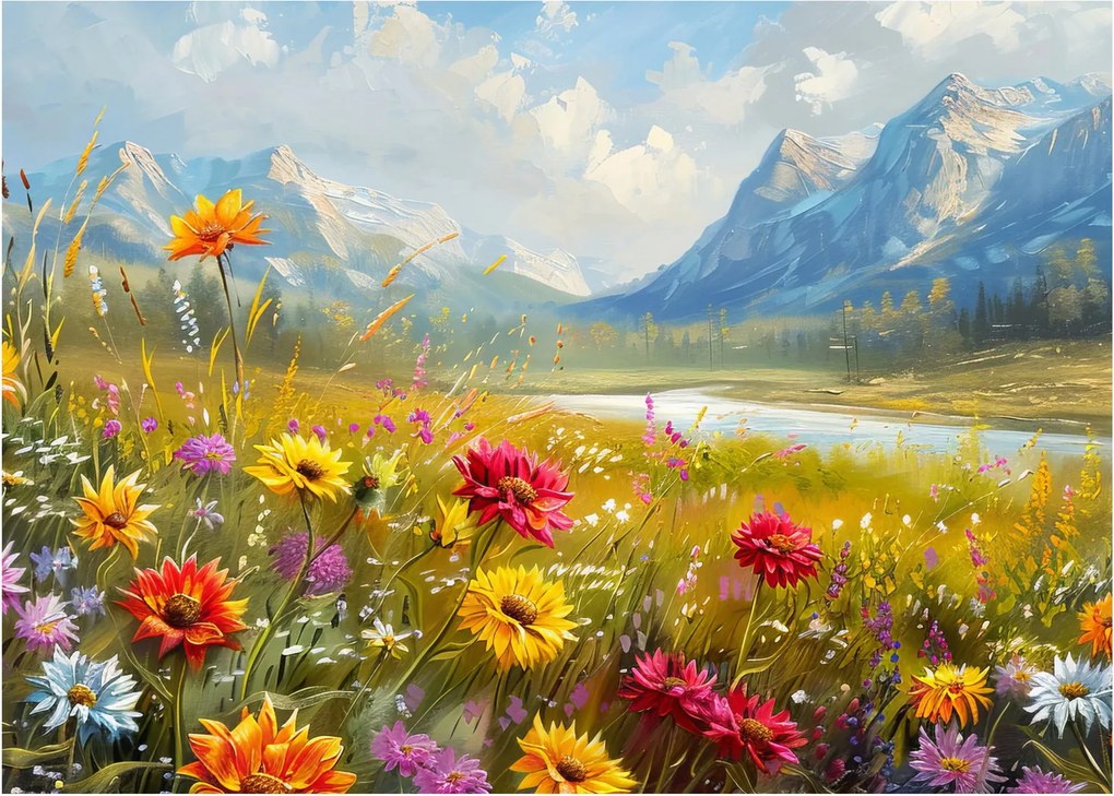 Obraz - Malowany krajobraz (70x50 cm)