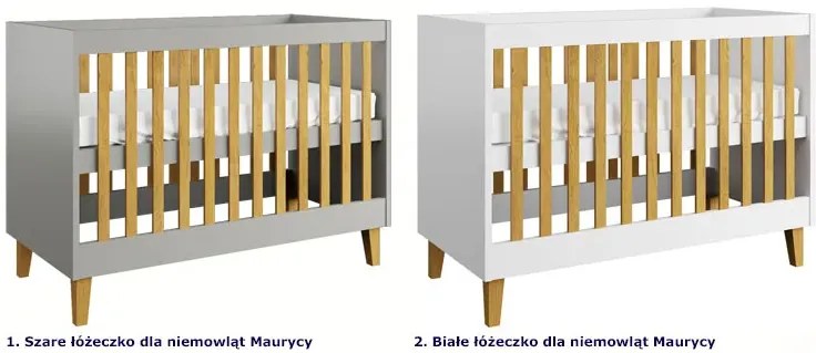 Szare łóżeczko niemowlęce F1-S62