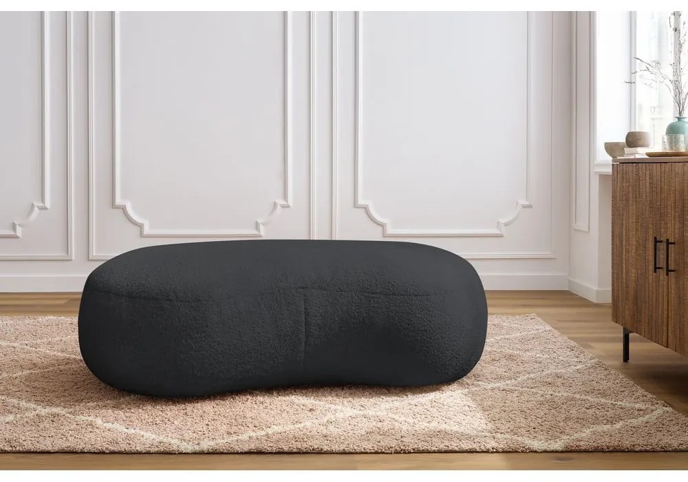 Ciemnoszary podnóżek z materiału bouclé Saint-Germain – Bobochic Paris