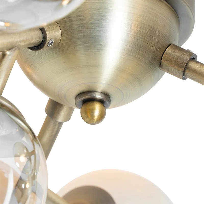 Inteligentna lampa sufitowa brązowa z bursztynowym szkłem 12-punktowa z 12 WiFi G9 - Bianca