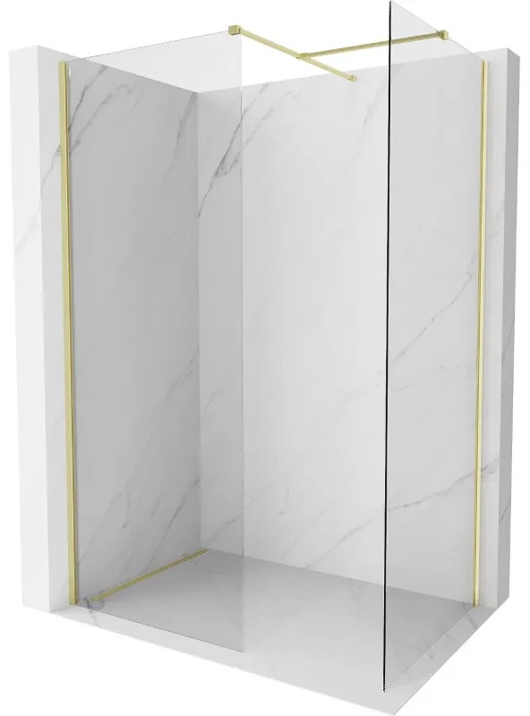 Mexen Kioto-X ścianka prysznicowa Walk-in 160 x 100 cm, transparent 10 mm, złota szczotkowana - 800-160-202-55-00-100-X