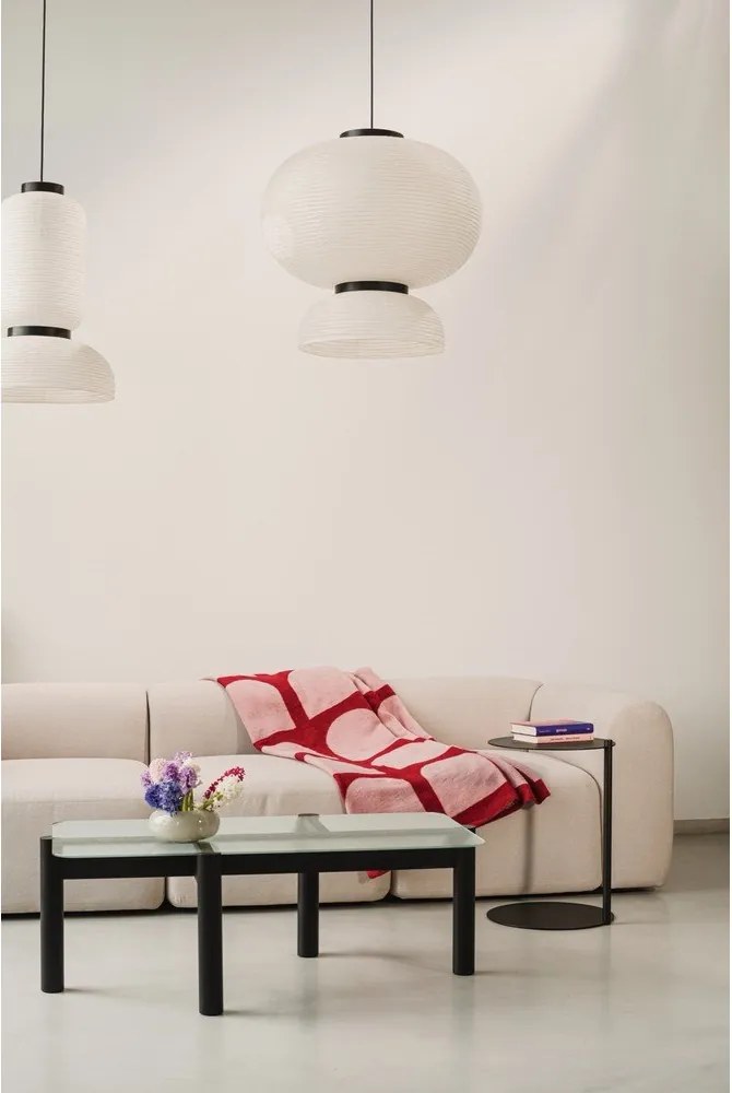 Czarny stolik ze szklanym blatem 55x105 cm Kob – noo.ma