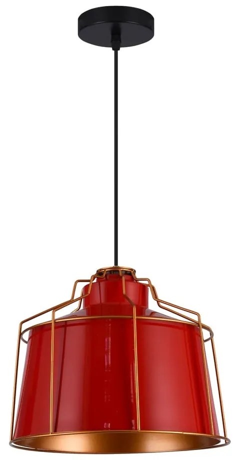 Czerwona lampa wisząca z metalowym kloszem ø 32 cm Goa – GTV