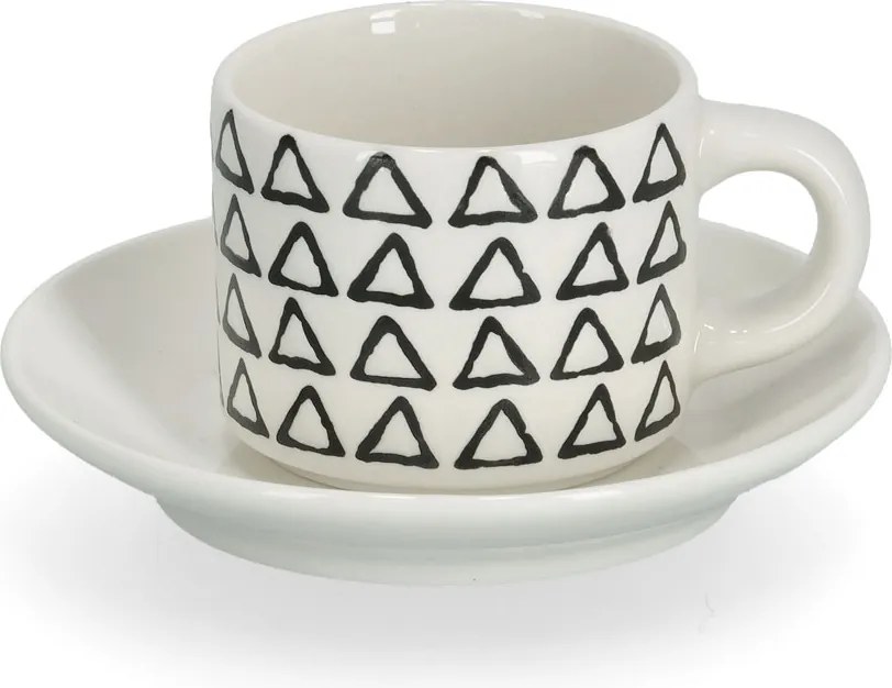 Zestaw filiżanek do espresso w geometryczne wzory, 70 ml