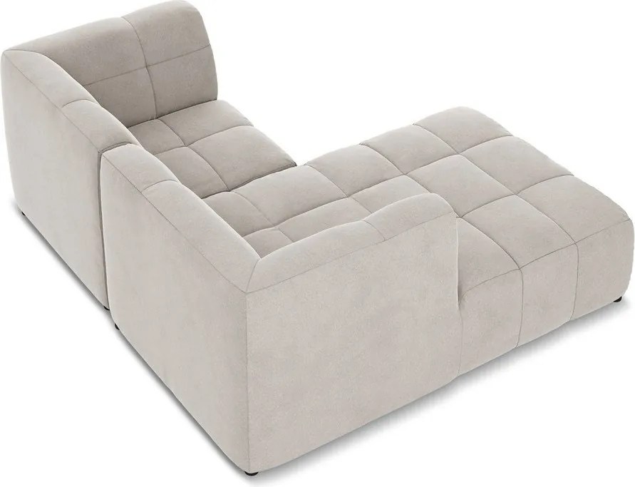 Beżowy aksamitny narożnik (lewostronny/z szezlongiem) Aloha – Makamii